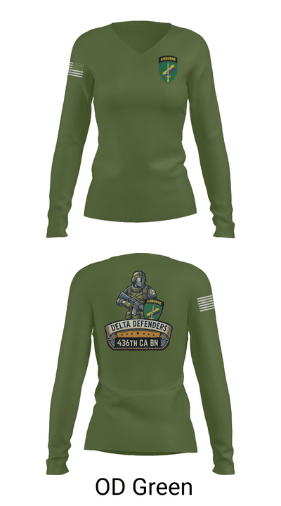 D Co 436th CA BN 62553628 Women's Long Sleeve V-neck Shirt - 57