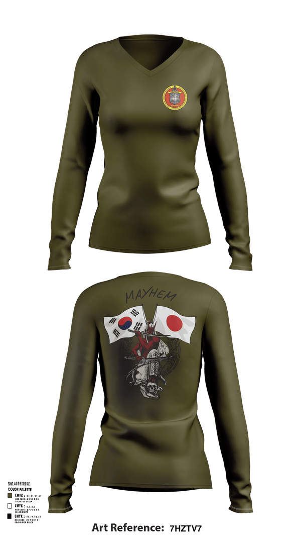 Womens Long Sleeve Vneck Shirt, 3/11 Mayhem, , Teamtime, Team time, sublimation, custom sports apparel, team uniforms, spirit wear, spiritwear, sports uniforms, custom shirts, team store, custom team store, fundraiser sports, apparel fundraiser