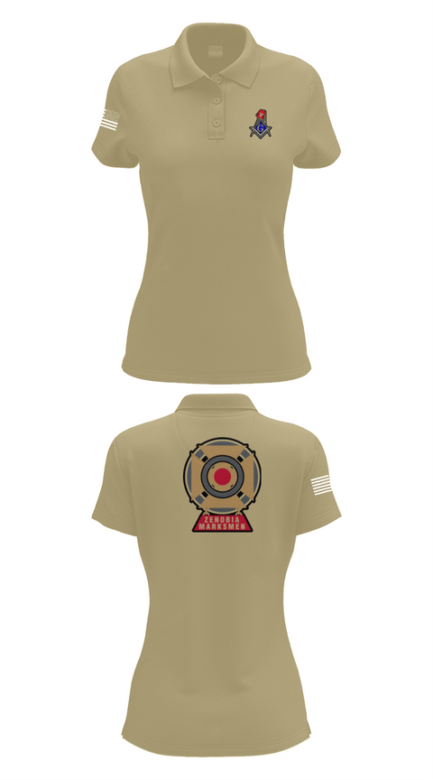 Womens Short Sleeve Performance Polo, Zenobia Marksmen, , Teamtime, Team time, sublimation, custom sports apparel, team uniforms, spirit wear, spiritwear, sports uniforms, custom shirts, team store, custom team store, fundraiser sports, apparel fundraiser