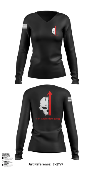 Womens Long Sleeve Vneck Shirt, Tyr1 Applications Group (T.A.G.), , Teamtime, Team time, sublimation, custom sports apparel, team uniforms, spirit wear, spiritwear, sports uniforms, custom shirts, team store, custom team store, fundraiser sports, apparel fundraiser