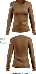 Pershing Rifles Troop L-1 10347059 Women's Long Sleeve V-neck Shirt - 100