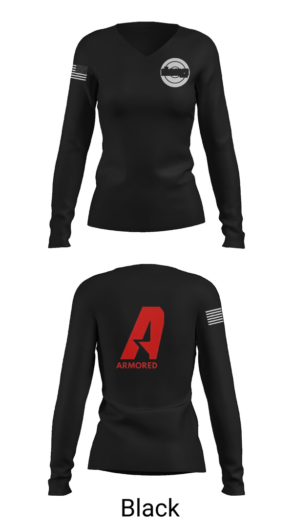 Womens Long Sleeve Vneck Shirt, THE ARMORED LEAGUE, Wrestling, Teamtime, Team time, sublimation, custom sports apparel, team uniforms, spirit wear, spiritwear, sports uniforms, custom shirts, team store, custom team store, fundraiser sports, apparel fundraiser