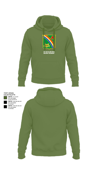 Hoodie, 1st Battalion 69th Infantry Regiment, Army, Teamtime, Team time, sublimation, custom sports apparel, team uniforms, spirit wear, spiritwear, sports uniforms, custom shirts, team store, custom team store, fundraiser sports, apparel fundraiser