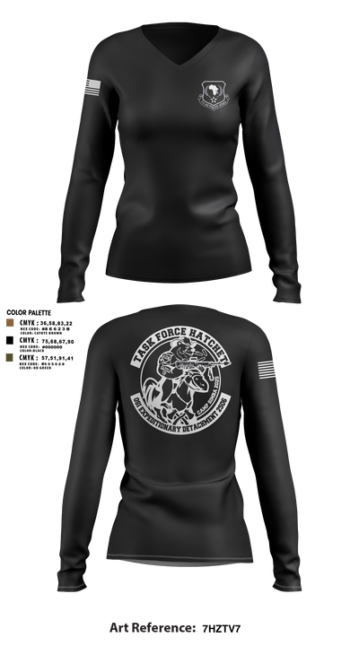 OSI EDET 2506 65840375 Women's Long Sleeve V-neck Shirt - 9