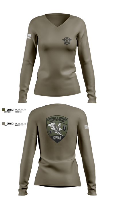 Desoto Parish Sheriff’s Office SWAT 96346958 Women's Long Sleeve V-neck Shirt - 1