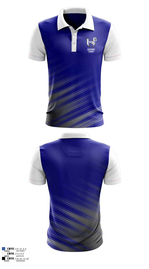 Short Sleeve Performance Polo, Hawkins Tennis, Tennis, Teamtime, Team time, sublimation, custom sports apparel, team uniforms, spirit wear, spiritwear, sports uniforms, custom shirts, team store, custom team store, fundraiser sports, apparel fundraiser