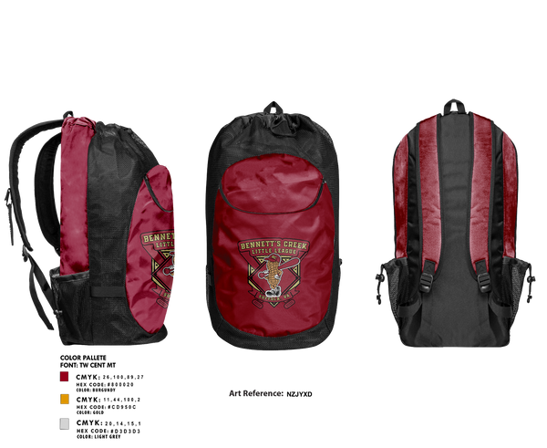 Gear Bag, Bennetts Creek Little League, Baseball, Teamtime, Team time, sublimation, custom sports apparel, team uniforms, spirit wear, spiritwear, sports uniforms, custom shirts, team store, custom team store, fundraiser sports, apparel fundraiser