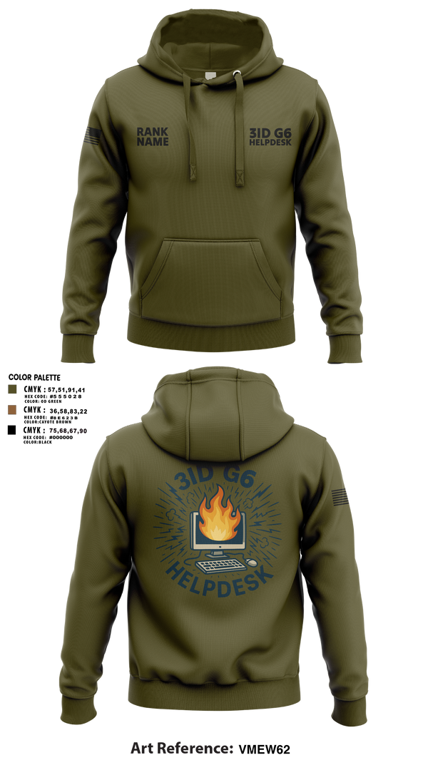 Hoodie, 3ID G6 Helpdesk, , Teamtime, Team time, sublimation, custom sports apparel, team uniforms, spirit wear, spiritwear, sports uniforms, custom shirts, team store, custom team store, fundraiser sports, apparel fundraiser