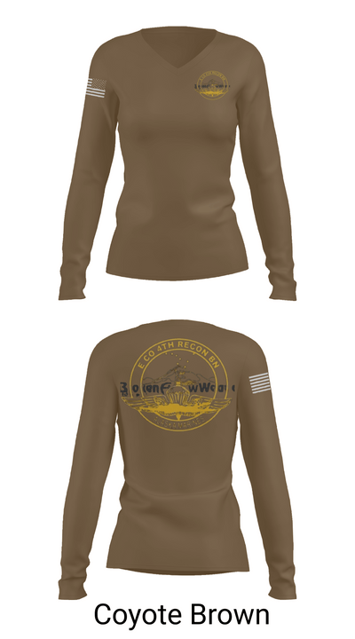 E Co 4th Recon BN 66844885 Women's Long Sleeve V-neck Shirt - 17