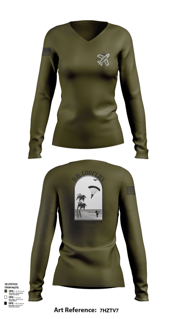 Womens Long Sleeve Vneck Shirt, D.B. Coopers, , Teamtime, Team time, sublimation, custom sports apparel, team uniforms, spirit wear, spiritwear, sports uniforms, custom shirts, team store, custom team store, fundraiser sports, apparel fundraiser