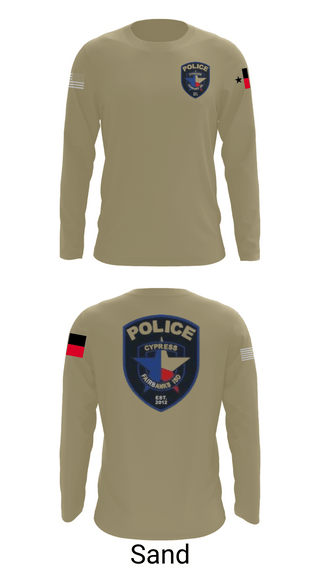 Long Sleeve Performance Shirt, Cypress- Fairbanks ISD Police Department, Police, Teamtime, Team time, sublimation, custom sports apparel, team uniforms, spirit wear, spiritwear, sports uniforms, custom shirts, team store, custom team store, fundraiser sports, apparel fundraiser