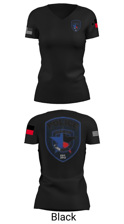 Cypress- Fairbanks ISD Police Department 56419862 Women's Short Sleeve V-neck Shirt - 27