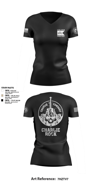 Charlie Rock 29123501 Women's Short Sleeve V-neck Shirt - 3