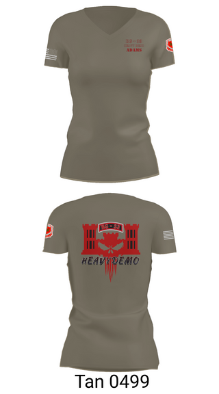 Womens Short Sleeve Vneck Shirt, CESD Bravo 35th Engineer Battalion, , Teamtime, Team time, sublimation, custom sports apparel, team uniforms, spirit wear, spiritwear, sports uniforms, custom shirts, team store, custom team store, fundraiser sports, apparel fundraiser
