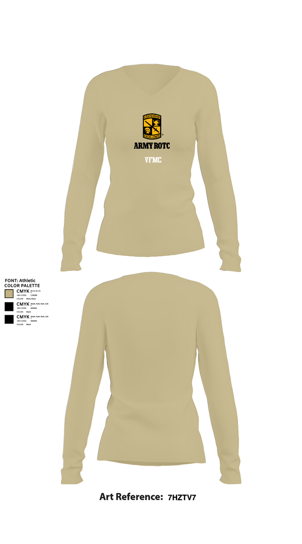 Womens Long Sleeve Vneck Shirt, VFMC, Army, Teamtime, Team time, sublimation, custom sports apparel, team uniforms, spirit wear, spiritwear, sports uniforms, custom shirts, team store, custom team store, fundraiser sports, apparel fundraiser