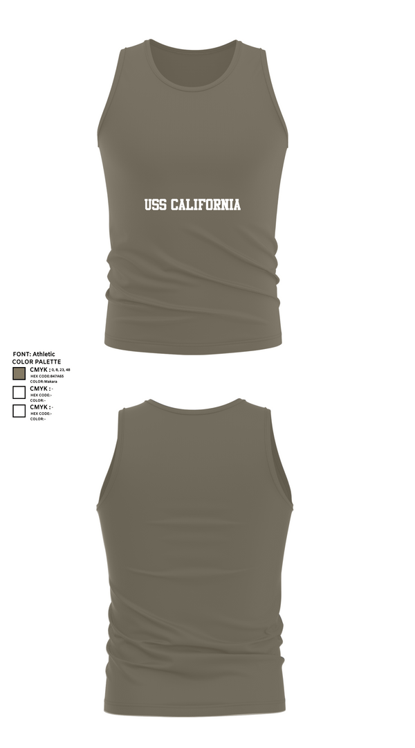 Tank Top, USS California, , Teamtime, Team time, sublimation, custom sports apparel, team uniforms, spirit wear, spiritwear, sports uniforms, custom shirts, team store, custom team store, fundraiser sports, apparel fundraiser