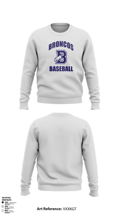 Burrillville High School Broncos Baseball 5359467 Crew Neck Sweatshirt - 2