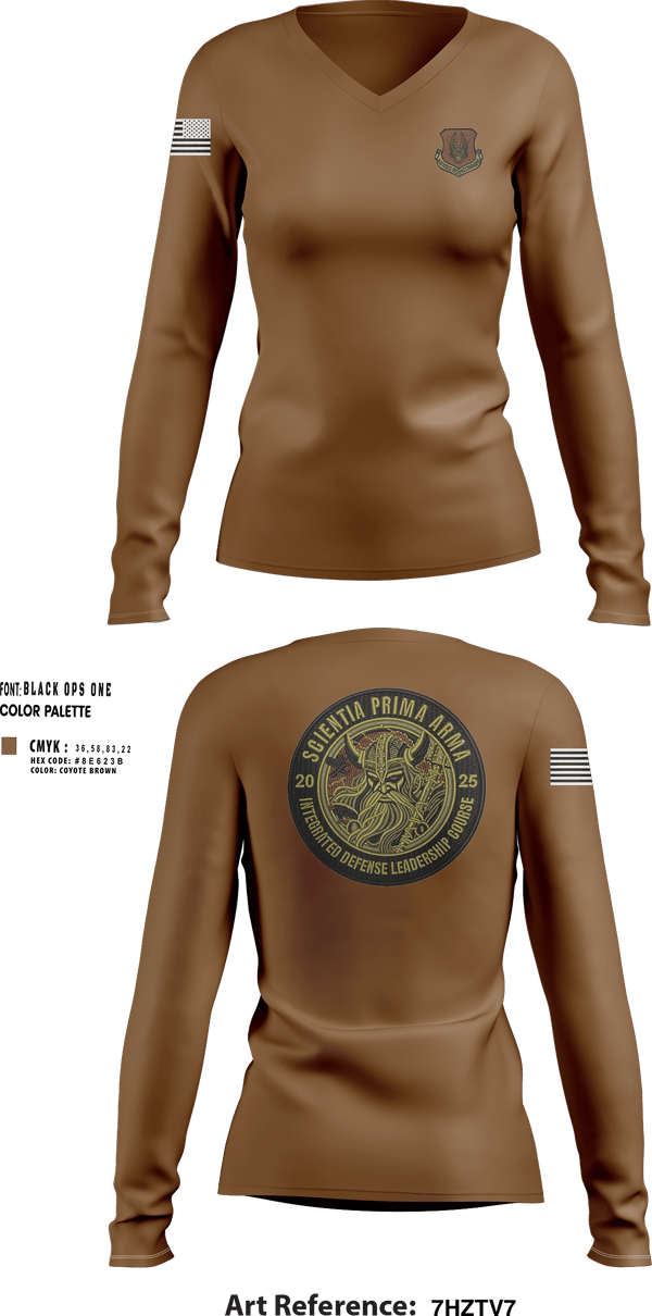Womens Long Sleeve Vneck Shirt, IDLC, Air Force, Teamtime, Team time, sublimation, custom sports apparel, team uniforms, spirit wear, spiritwear, sports uniforms, custom shirts, team store, custom team store, fundraiser sports, apparel fundraiser