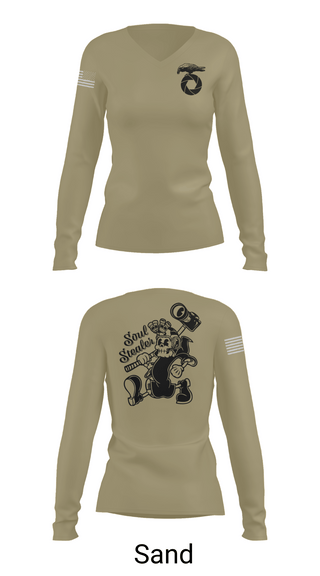 Womens Long Sleeve Vneck Shirt, MCAGCC COMMSTRAT, , Teamtime, Team time, sublimation, custom sports apparel, team uniforms, spirit wear, spiritwear, sports uniforms, custom shirts, team store, custom team store, fundraiser sports, apparel fundraiser