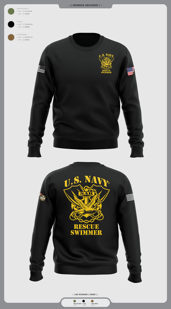 Crew Neck Sweatshirt, Aircrew Rescue Swimmer, , Teamtime, Team time, sublimation, custom sports apparel, team uniforms, spirit wear, spiritwear, sports uniforms, custom shirts, team store, custom team store, fundraiser sports, apparel fundraiser