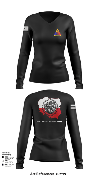261st BSC CAVEMAN PLT 28746409 Women's Long Sleeve V-neck Shirt - 104