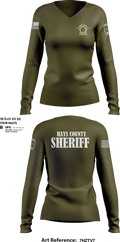 Hays County Sheriff’s Office 39669531 Women's Long Sleeve V-neck Shirt - 101