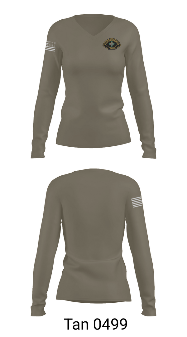 Womens Long Sleeve Vneck Shirt, Rio Communities Police Department, , Teamtime, Team time, sublimation, custom sports apparel, team uniforms, spirit wear, spiritwear, sports uniforms, custom shirts, team store, custom team store, fundraiser sports, apparel fundraiser