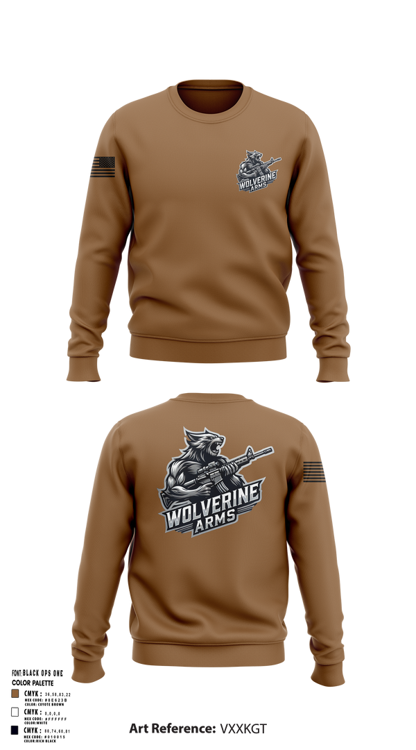 Crew Neck Sweatshirt, Wolverine Arms, , Teamtime, Team time, sublimation, custom sports apparel, team uniforms, spirit wear, spiritwear, sports uniforms, custom shirts, team store, custom team store, fundraiser sports, apparel fundraiser