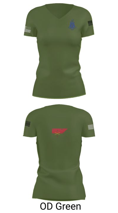 Pershing Rifles Troop L-1 10347059 Women's Short Sleeve V-neck Shirt - 48