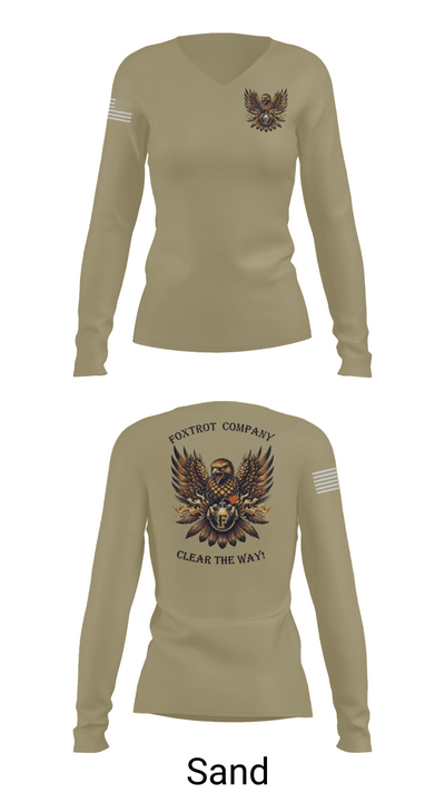 Foxtrot Company, 832nd OD BN 51500889 Women's Long Sleeve V-neck Shirt - 97