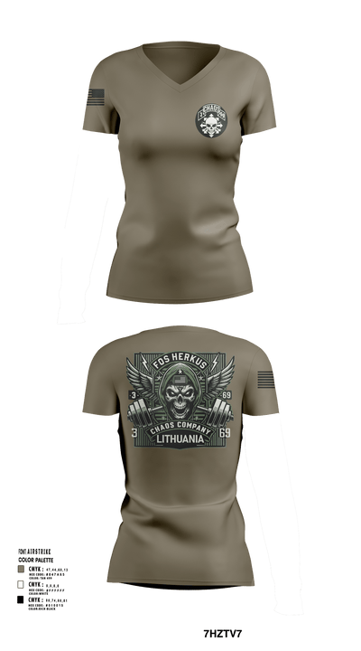 Cco/3-69/1ABCT/3ID 13520586 Women's Short Sleeve V-neck Shirt - 2