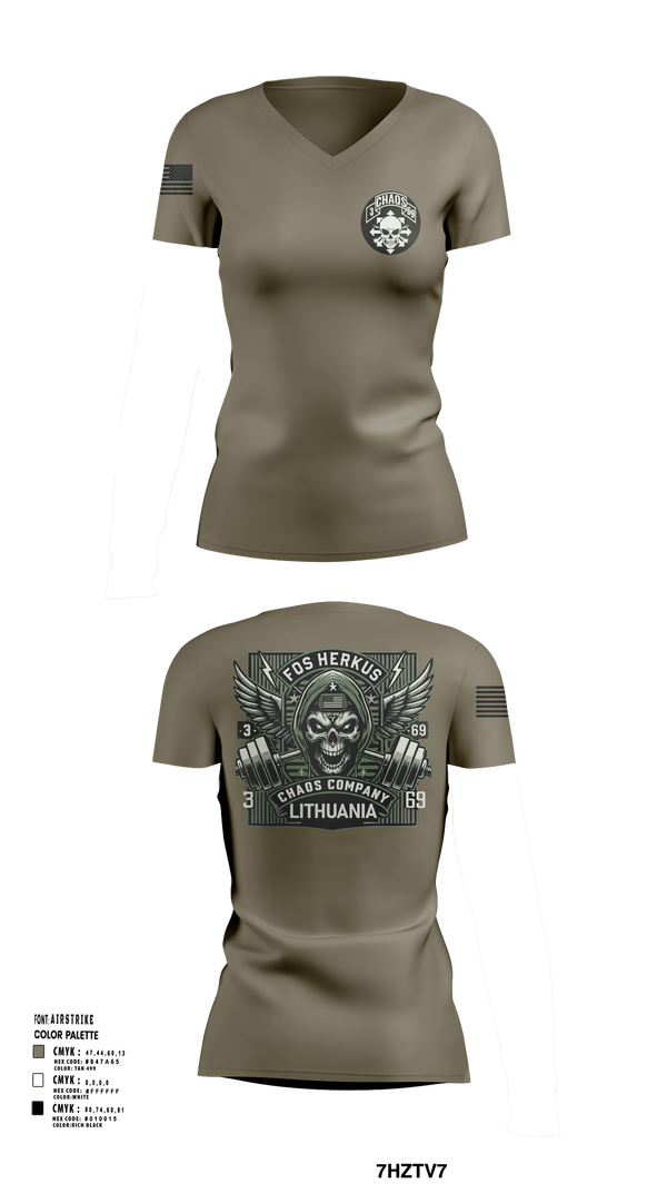 Womens Short Sleeve Vneck Shirt, Cco/3-69/1ABCT/3ID, Army, Teamtime, Team time, sublimation, custom sports apparel, team uniforms, spirit wear, spiritwear, sports uniforms, custom shirts, team store, custom team store, fundraiser sports, apparel fundraiser