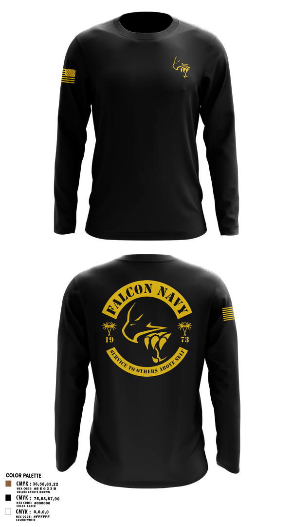 Long Sleeve Performance Shirt, Falcon Navy, , Teamtime, Team time, sublimation, custom sports apparel, team uniforms, spirit wear, spiritwear, sports uniforms, custom shirts, team store, custom team store, fundraiser sports, apparel fundraiser