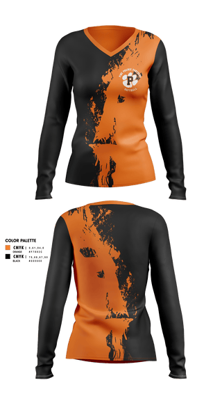 Womens Long Sleeve Vneck Shirt, Pine Prairie Panthers Softball, Softball, Teamtime, Team time, sublimation, custom sports apparel, team uniforms, spirit wear, spiritwear, sports uniforms, custom shirts, team store, custom team store, fundraiser sports, apparel fundraiser