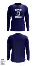 Burrillville High School Broncos Baseball 5359467 Long Sleeve Performance Shirt 1