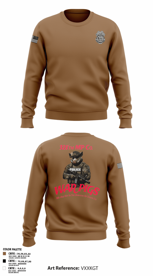 Crew Neck Sweatshirt, 328th MP Co., , Teamtime, Team time, sublimation, custom sports apparel, team uniforms, spirit wear, spiritwear, sports uniforms, custom shirts, team store, custom team store, fundraiser sports, apparel fundraiser