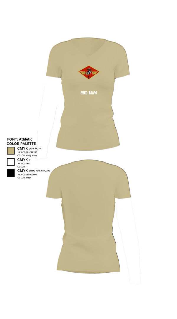 Womens Short Sleeve Vneck Shirt, 2nd MAW, , Teamtime, Team time, sublimation, custom sports apparel, team uniforms, spirit wear, spiritwear, sports uniforms, custom shirts, team store, custom team store, fundraiser sports, apparel fundraiser