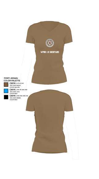 Womens Short Sleeve Vneck Shirt, Wpns 1/8 Mortars, , Teamtime, Team time, sublimation, custom sports apparel, team uniforms, spirit wear, spiritwear, sports uniforms, custom shirts, team store, custom team store, fundraiser sports, apparel fundraiser