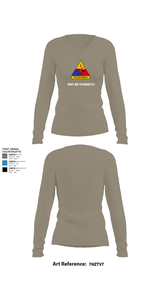 Womens Long Sleeve Vneck Shirt, 261st BSC CAVEMAN PLT, , Teamtime, Team time, sublimation, custom sports apparel, team uniforms, spirit wear, spiritwear, sports uniforms, custom shirts, team store, custom team store, fundraiser sports, apparel fundraiser