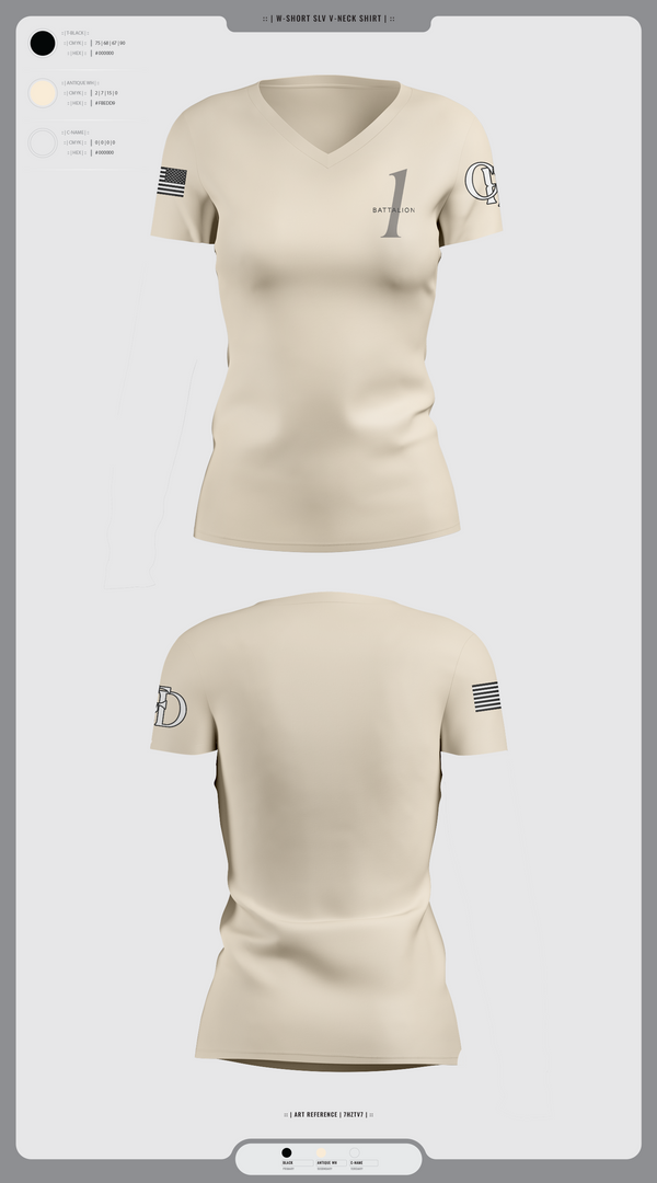Womens Short Sleeve Vneck Shirt, Battalion 1, , Teamtime, Team time, sublimation, custom sports apparel, team uniforms, spirit wear, spiritwear, sports uniforms, custom shirts, team store, custom team store, fundraiser sports, apparel fundraiser