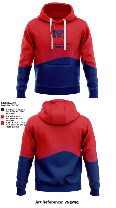 Hoodie, McClintock Chargers Badminton, Spirit Store, Teamtime, Team time, sublimation, custom sports apparel, team uniforms, spirit wear, spiritwear, sports uniforms, custom shirts, team store, custom team store, fundraiser sports, apparel fundraiser