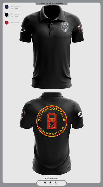 San marcos police - field force 1789471 Short Sleeve Performance Polo - 2