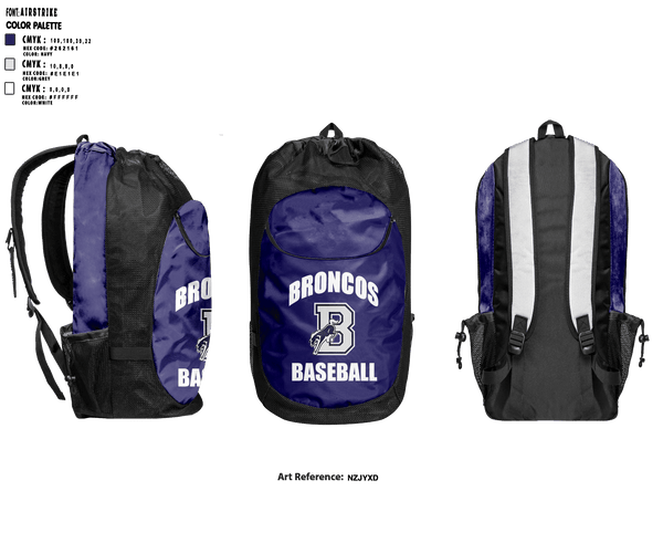 Gear Bag, Burrillville High School Broncos Baseball, Baseball, Teamtime, Team time, sublimation, custom sports apparel, team uniforms, spirit wear, spiritwear, sports uniforms, custom shirts, team store, custom team store, fundraiser sports, apparel fundraiser
