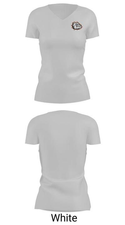 Green High School Tennis 24665929 Women's Short Sleeve V-neck Shirt - 19