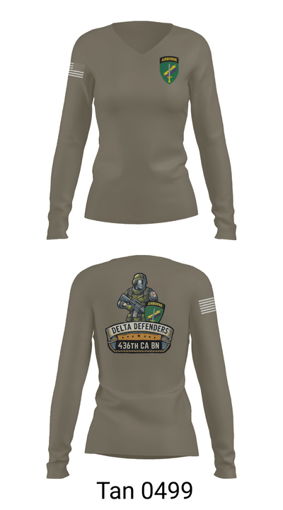 D Co 436th CA BN 62553628 Women's Long Sleeve V-neck Shirt - 77