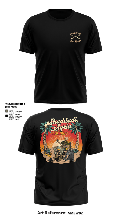 1st PLT C TROOP 107 CAV 81375601 Short Sleeve Performance Shirt - 1