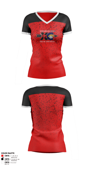 Womens Short Sleeve Vneck Shirt, Forreston High School Track and Field, Track & Field, Teamtime, Team time, sublimation, custom sports apparel, team uniforms, spirit wear, spiritwear, sports uniforms, custom shirts, team store, custom team store, fundraiser sports, apparel fundraiser