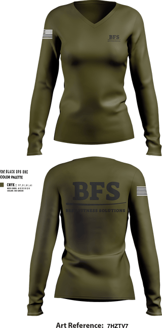 Womens Long Sleeve Vneck Shirt, BEST FITNESS SOLUTIONS, , Teamtime, Team time, sublimation, custom sports apparel, team uniforms, spirit wear, spiritwear, sports uniforms, custom shirts, team store, custom team store, fundraiser sports, apparel fundraiser
