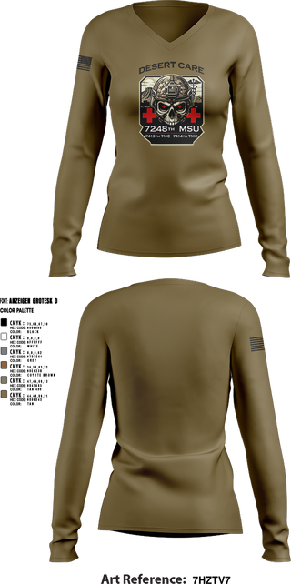 Womens Long Sleeve Vneck Shirt, 7248th MSU, , Teamtime, Team time, sublimation, custom sports apparel, team uniforms, spirit wear, spiritwear, sports uniforms, custom shirts, team store, custom team store, fundraiser sports, apparel fundraiser