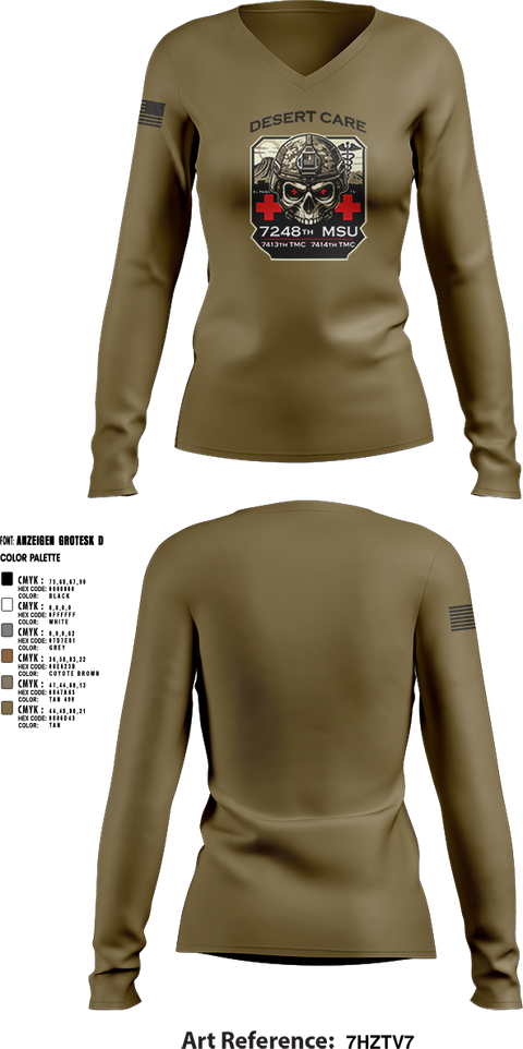 Womens Long Sleeve Vneck Shirt, 7248th MSU, , Teamtime, Team time, sublimation, custom sports apparel, team uniforms, spirit wear, spiritwear, sports uniforms, custom shirts, team store, custom team store, fundraiser sports, apparel fundraiser